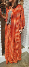 Charger l'image dans la galerie, Chemise longue vichy orange
