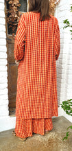 Charger l'image dans la galerie, Chemise longue vichy orange
