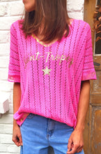 Charger l'image dans la galerie, Maille ajourée Saint Tropez rose / Beige
